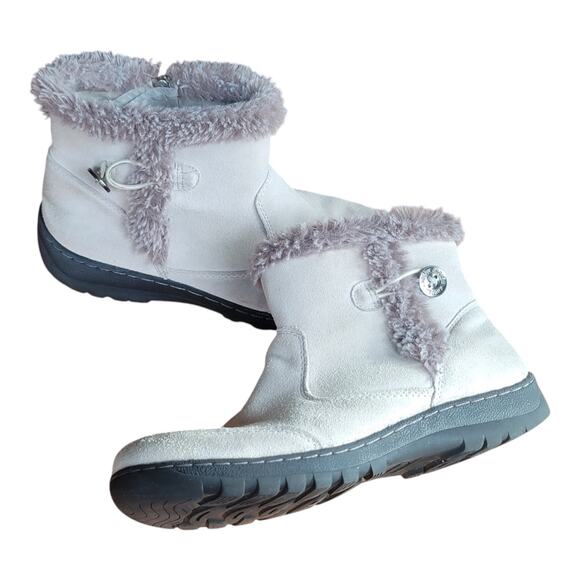 Khombu Iris Winter Snow Boots Side Zip White Suede Women's US 9 - Picture 5 of 9